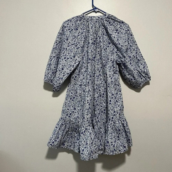 Apiece Apart Blue Mitte Floral Poplin Button Front‎ Mini Dress Size XS - Picture 8 of 11